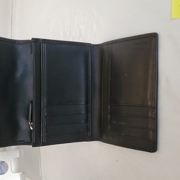 Coach Signature Black Trifold Wallet - Picture 2 of 3